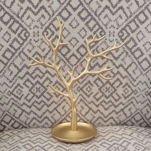 Gold Colored Metal Jewery Tree